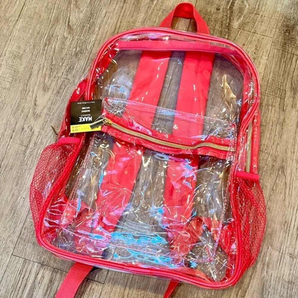 NWT Make Market Pink and Clear Backpack